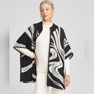 Chicos Eyelash Zip Front Ruana